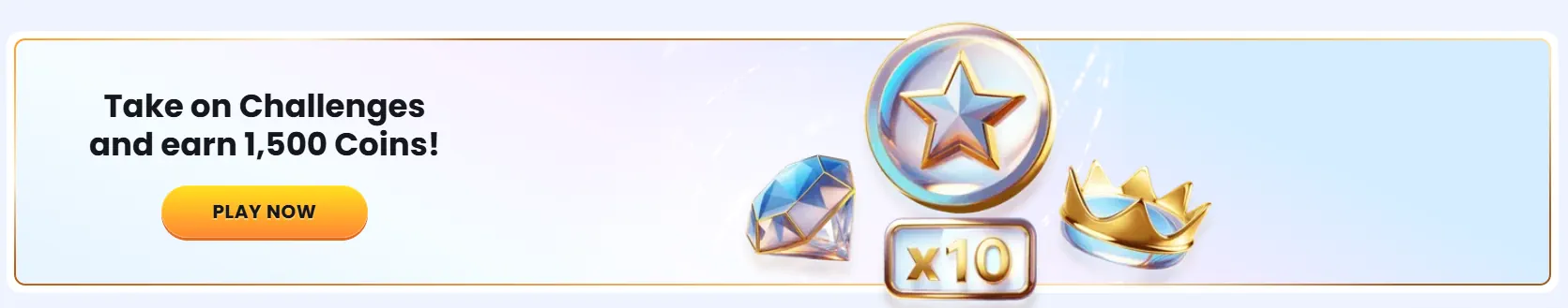 Bannière de défis de jeu Casinolab offrant des récompenses en pièces pour la participation.